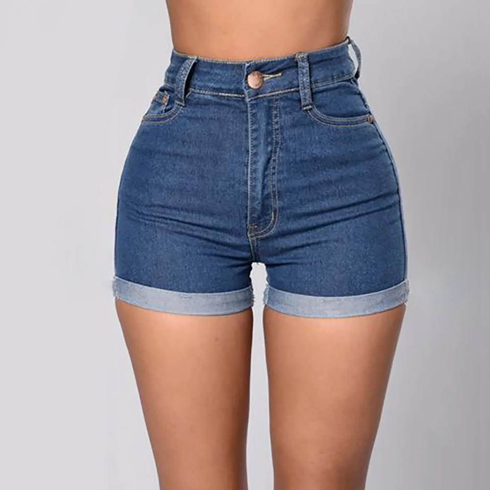 2023 High Waisted Women's Rolled Denim Shorts